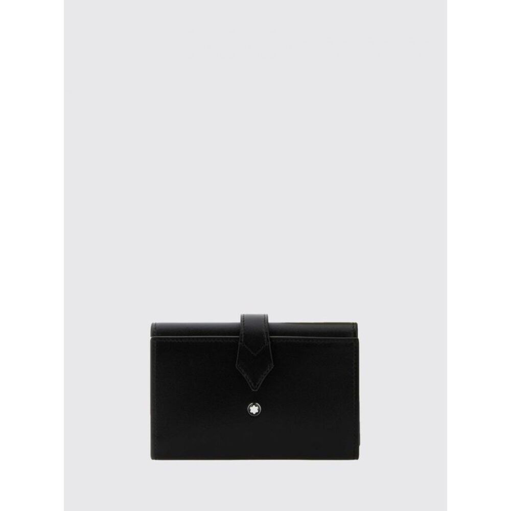 Montblanc Men Montblanc Calf Leather Bifold Wallet With Strap Closure And Logo
